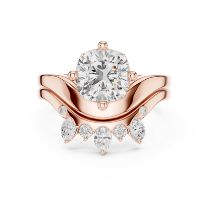 10k Solid Gold Cushion, Round, & Oval Shape Lab Grown Diamond Classic Elegance Diamond Ring For Her - HIGHCARAT DIAMONDS