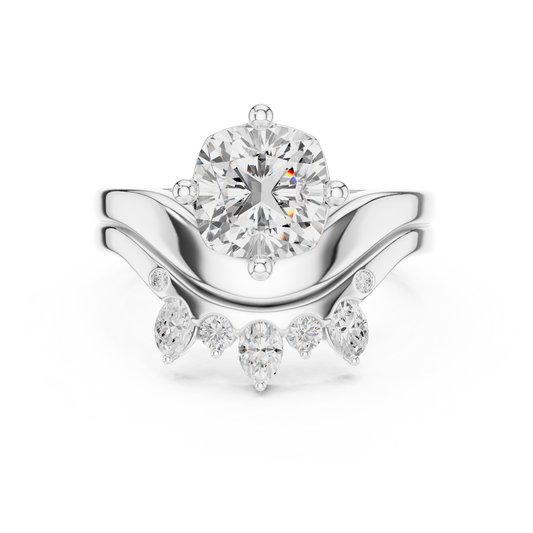 10k Solid Gold Cushion, Round, & Oval Shape Lab Grown Diamond Classic Elegance Diamond Ring For Her - HIGHCARAT DIAMONDS