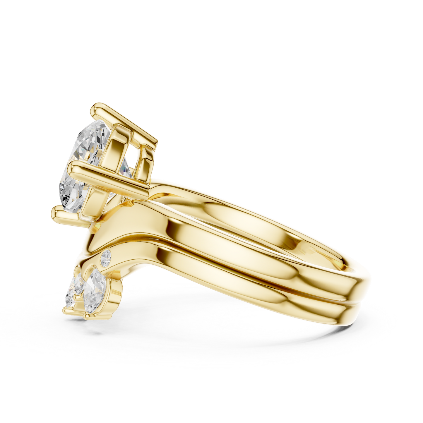 10k Solid Gold Cushion, Round, & Oval Shape Lab Grown Diamond Classic Elegance Diamond Ring For Her - HIGHCARAT DIAMONDS