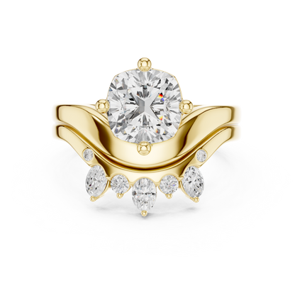 10k Solid Gold Cushion, Round, & Oval Shape Lab Grown Diamond Classic Elegance Diamond Ring For Her - HIGHCARAT DIAMONDS