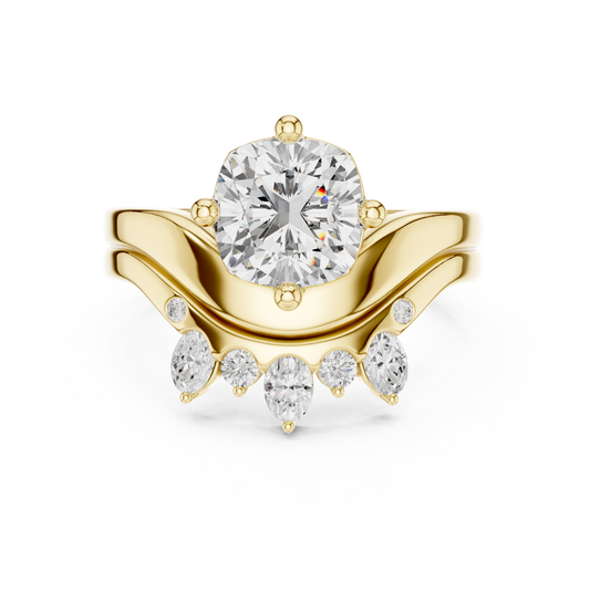 10k Solid Gold Cushion, Round, & Oval Shape Lab Grown Diamond Classic Elegance Diamond Ring For Her - HIGHCARAT DIAMONDS