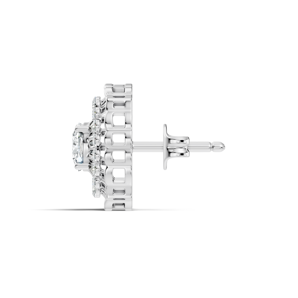 Cushion Square And Round Shape Lab Grown Diamond Sparkling Square Style Diamond Earrings For Her - HIGHCARAT DIAMONDS