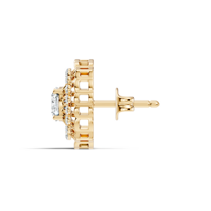 Cushion Square And Round Shape Lab Grown Diamond Sparkling Square Style Diamond Earrings For Her - HIGHCARAT DIAMONDS