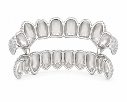 Custom Round Cut Moissanite Diamond Full Pave Set Men's Iced Out Grillz - HIGHCARAT DIAMONDS