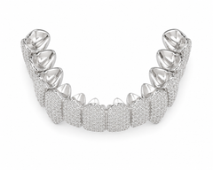 Custom Round Cut Moissanite Diamond Full Pave Set Men's Iced Out Grillz - HIGHCARAT DIAMONDS