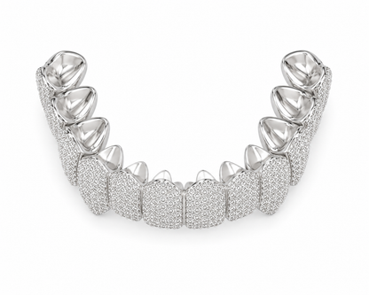 Custom Round Cut Moissanite Diamond Full Pave Set Men's Iced Out Grillz - HIGHCARAT DIAMONDS