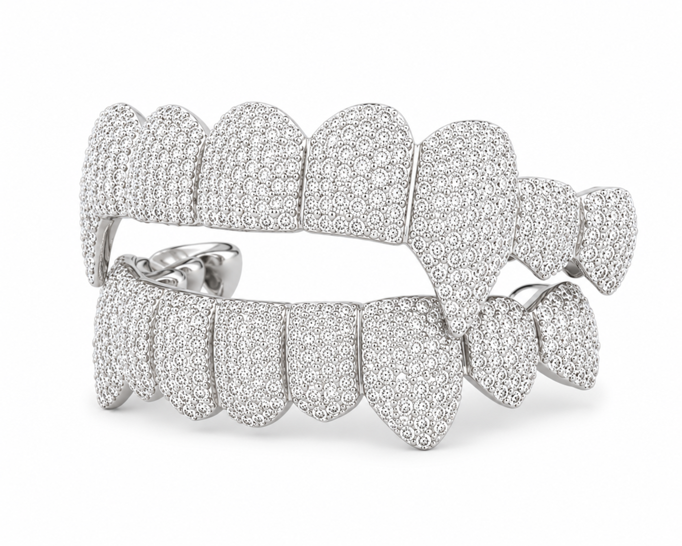 Custom Round Cut Moissanite Diamond Full Pave Set Men's Iced Out Grillz - HIGHCARAT DIAMONDS