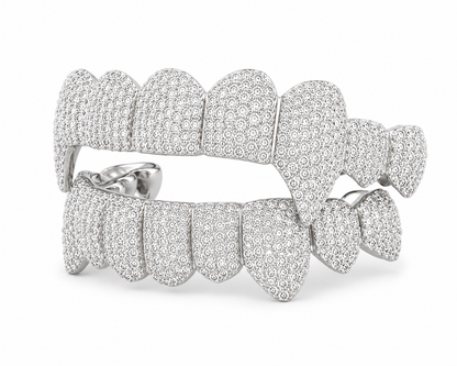 Custom Round Cut Moissanite Diamond Full Pave Set Men's Iced Out Grillz - HIGHCARAT DIAMONDS