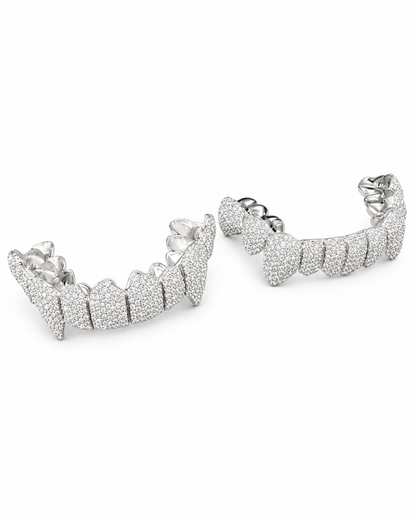 Custom Round Cut Moissanite Diamond Full Pave Set Men's Iced Out Grillz - HIGHCARAT DIAMONDS