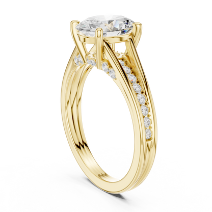 2.30Ct Oval and Round Cut High Quality Lab Grown Diamond Antique Minimalist Dainty Hand Crafted Bridal Ring For Her