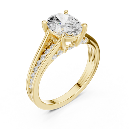 2.30Ct Oval and Round Cut High Quality Lab Grown Diamond Antique Minimalist Dainty Hand Crafted Bridal Ring For Her