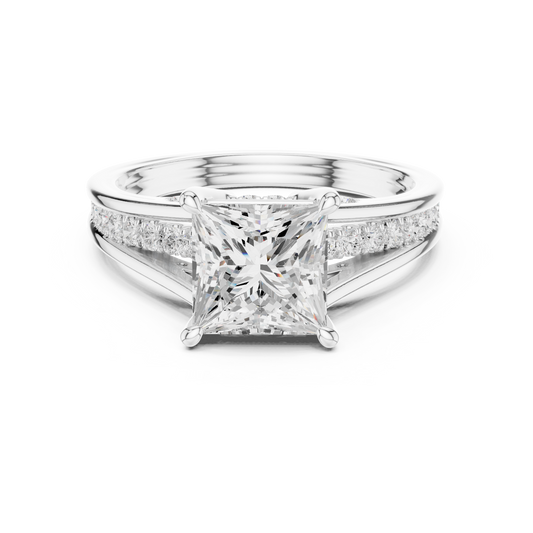 2.30Ct Princess and Round Cut Lab grown Diamond Ring, Unique Elegant Vintage Pave Set Dainty Ring Gift For Women's
