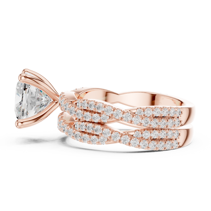 3.73 CT Cushion Labgrown Diamond Ring 10k Solid White Gold Engagement & Wedding Bridal Set Halo Accented Ring For Her