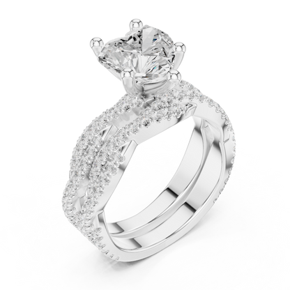 14 KT Solid White Gold Engagement Ring With Heart Cut Labgrown Diamond Perfect Gift For Valentine day
