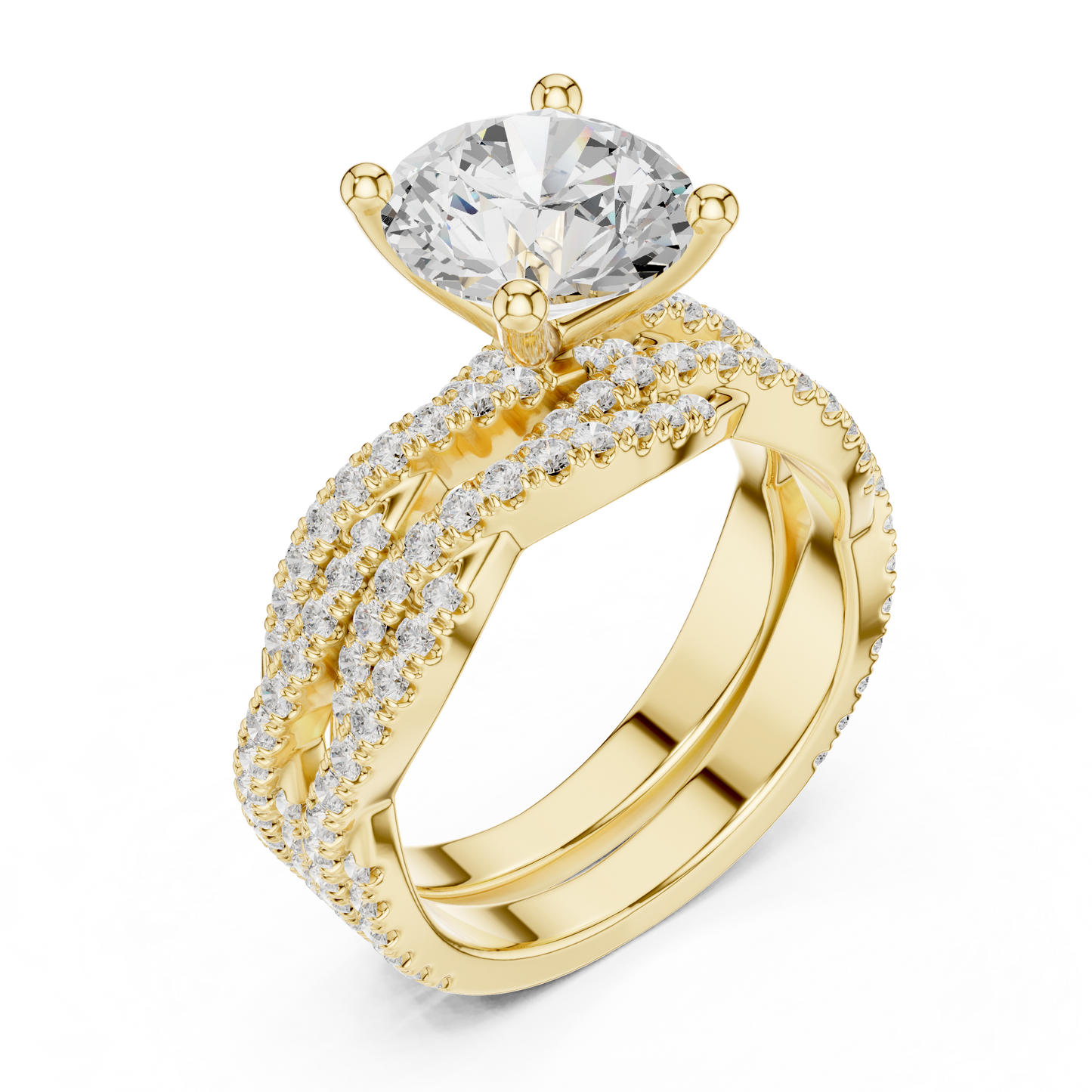 3.23 Carat Round Cut Diamond Ring Minimalist Round Accented Side Stones Ring For you In Every Occasion