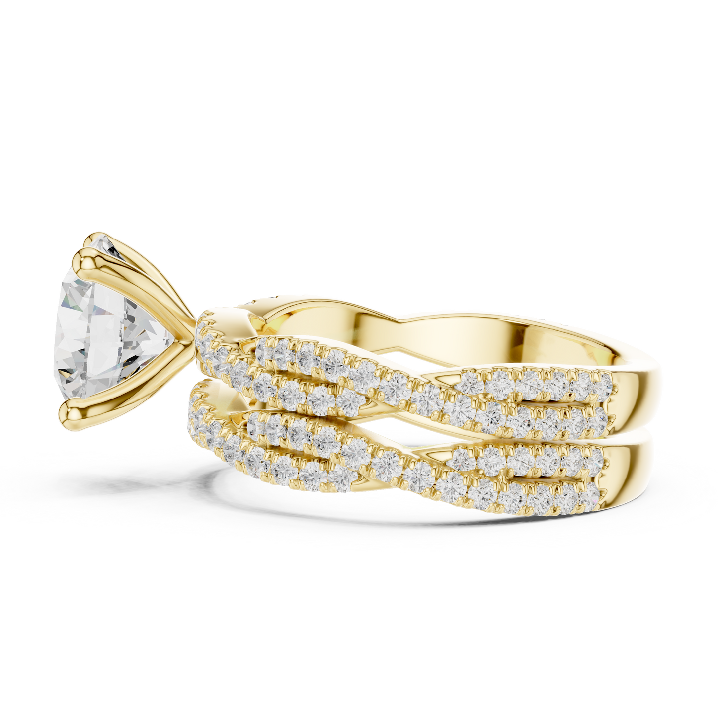 3.23 Carat Round Cut Diamond Ring Minimalist Round Accented Side Stones Ring For you In Every Occasion