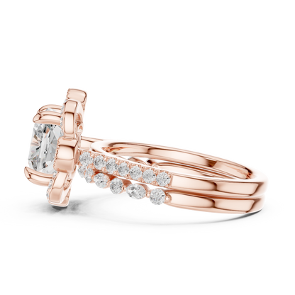 Cushion, Marquise & Round Cut Lab Grown Diamond Elegance 14k Solid White Gold 3.60 Ct Diamond Ring for Women