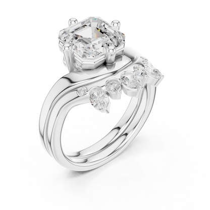 3.47 Ct Round, Oval, And Ascher Cut lab Grown Dainty  Diamond  Ring For Women Wedding Wear