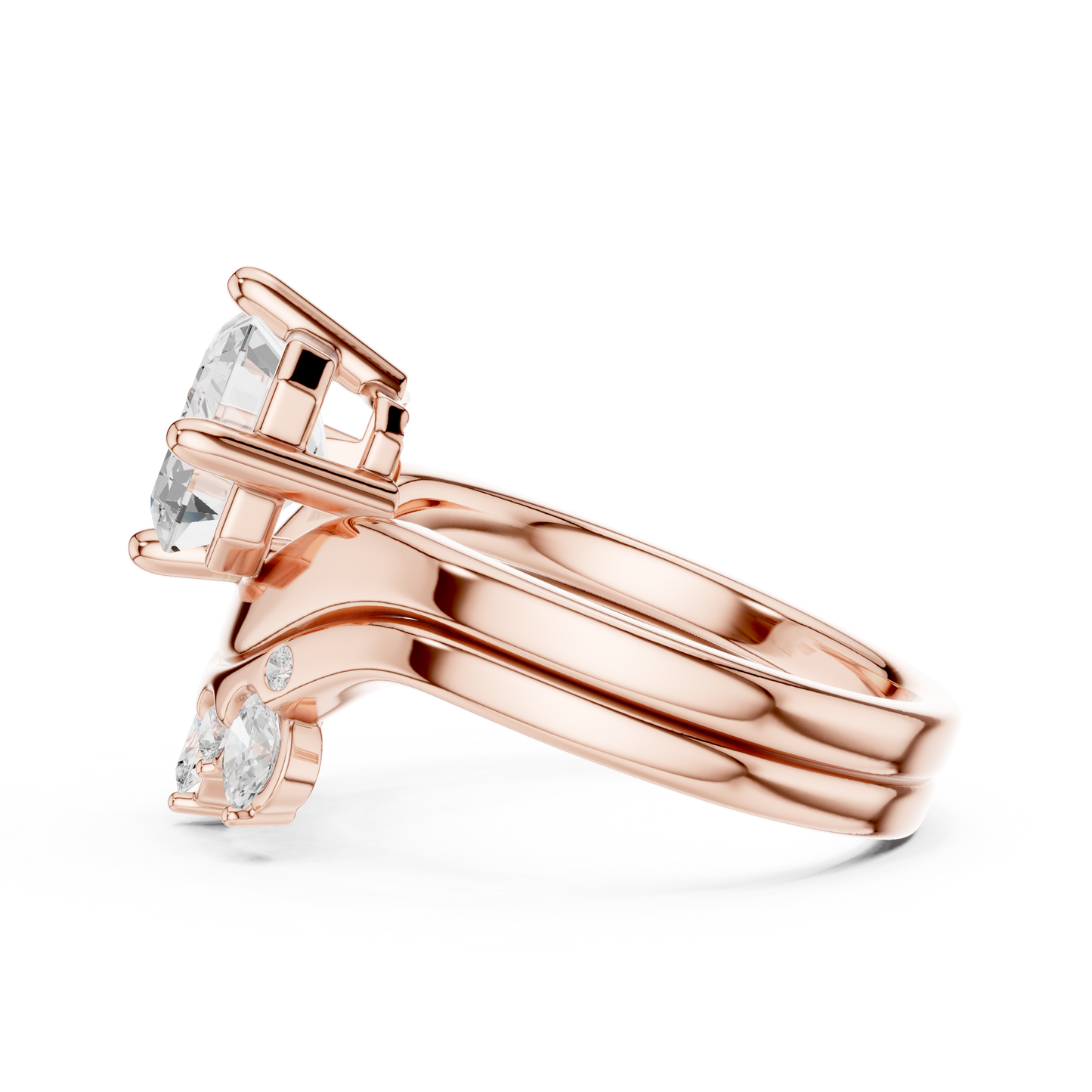 Emerald, Oval & Round Shape Lab grown Diamond unique Shape Different Classic Diamond Ring For Her Women