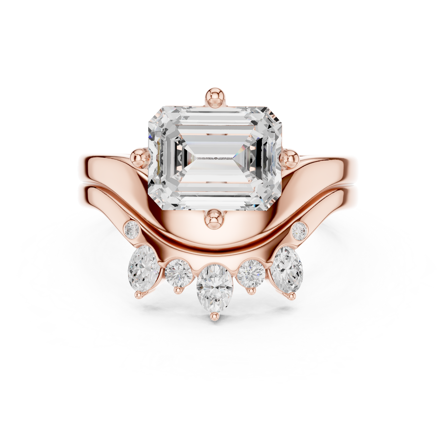 Emerald, Oval & Round Shape Lab grown Diamond unique Shape Different Classic Diamond Ring For Her Women