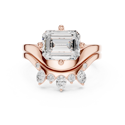 Emerald, Oval & Round Shape Lab grown Diamond unique Shape Different Classic Diamond Ring For Her Women