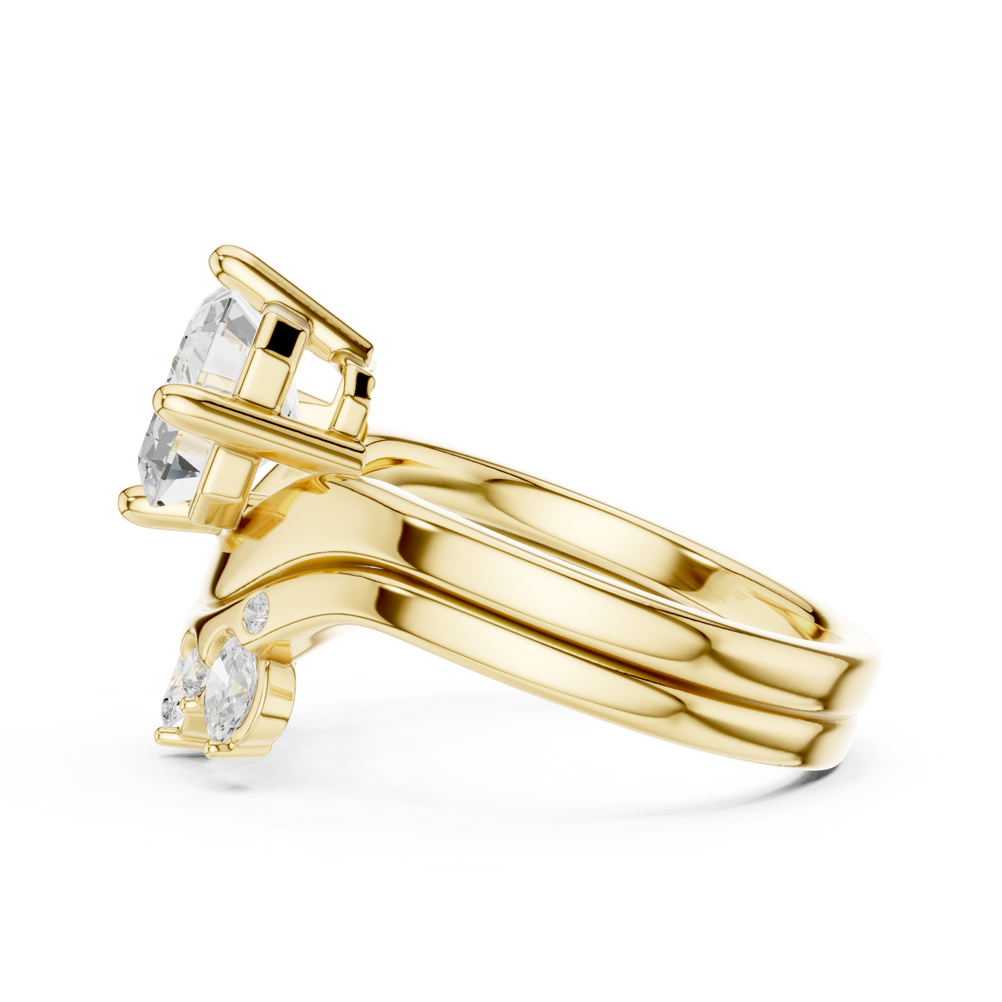 Emerald, Oval & Round Shape Lab grown Diamond unique Shape Different Classic Diamond Ring For Her Women