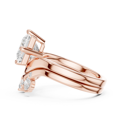 8 Stone Princess, Oval & Round Diamond Unique Style Vintage Stunning New Diamond Ring For Bridal