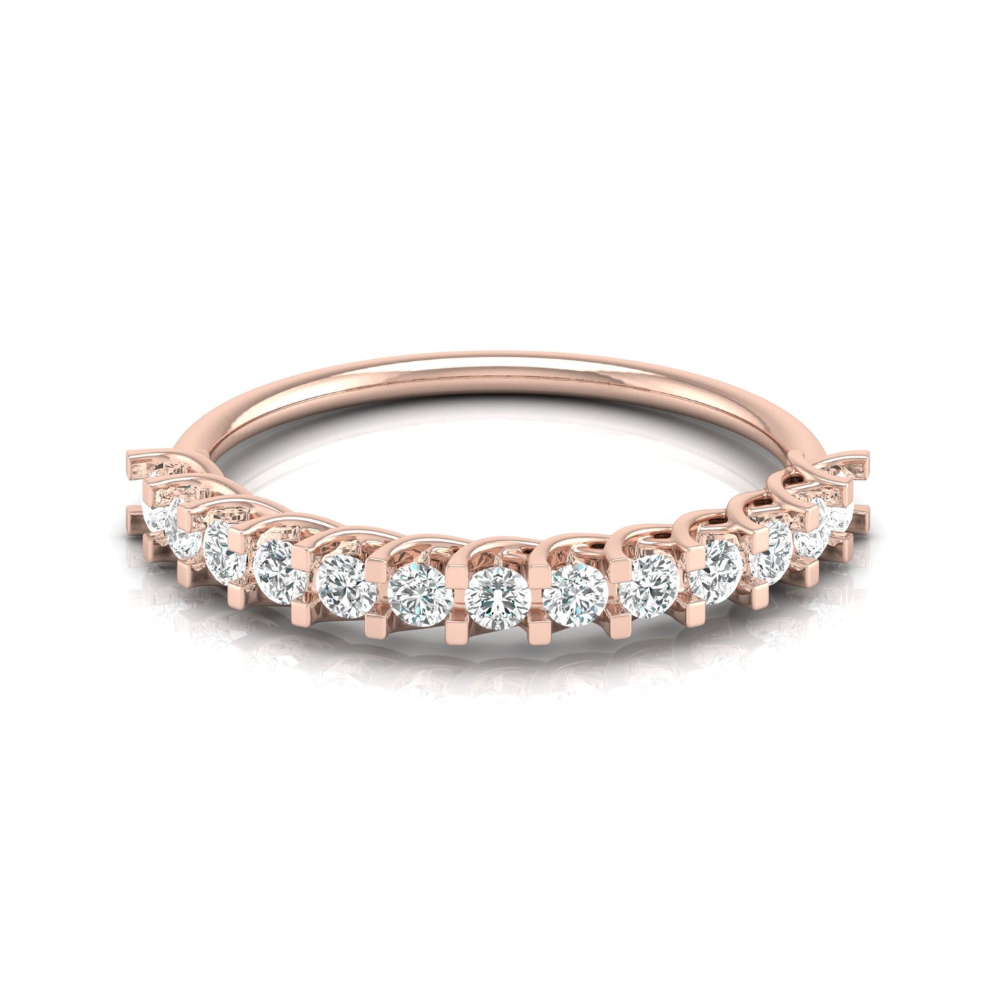 Daily Wearing Diamond Band Ring In 14K Gold Perfect Fit For Any Finger Lab-Grown Or Natural - HIGHCARAT DIAMONDS