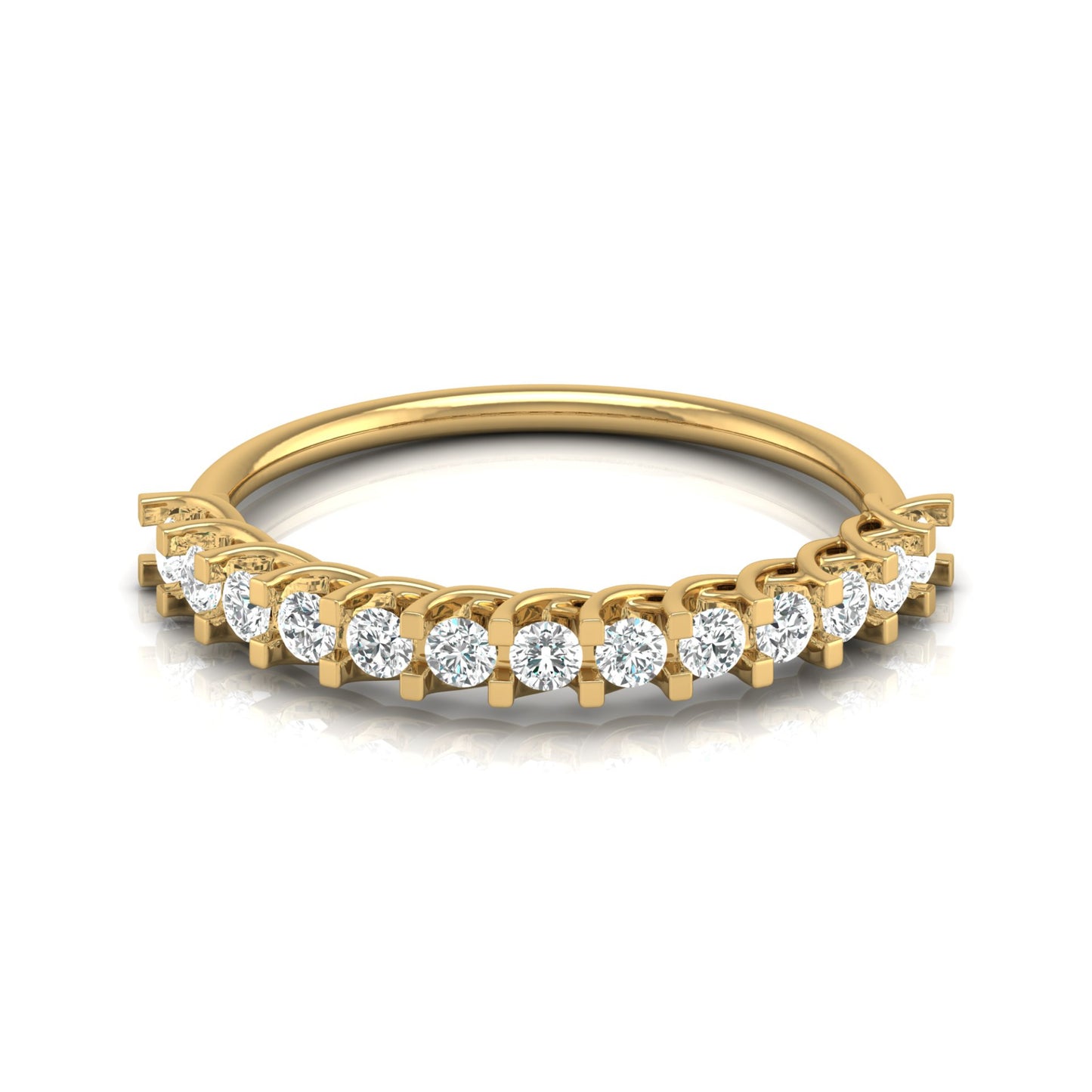 Daily Wearing Diamond Band Ring In 14K Gold Perfect Fit For Any Finger Lab-Grown Or Natural - HIGHCARAT DIAMONDS