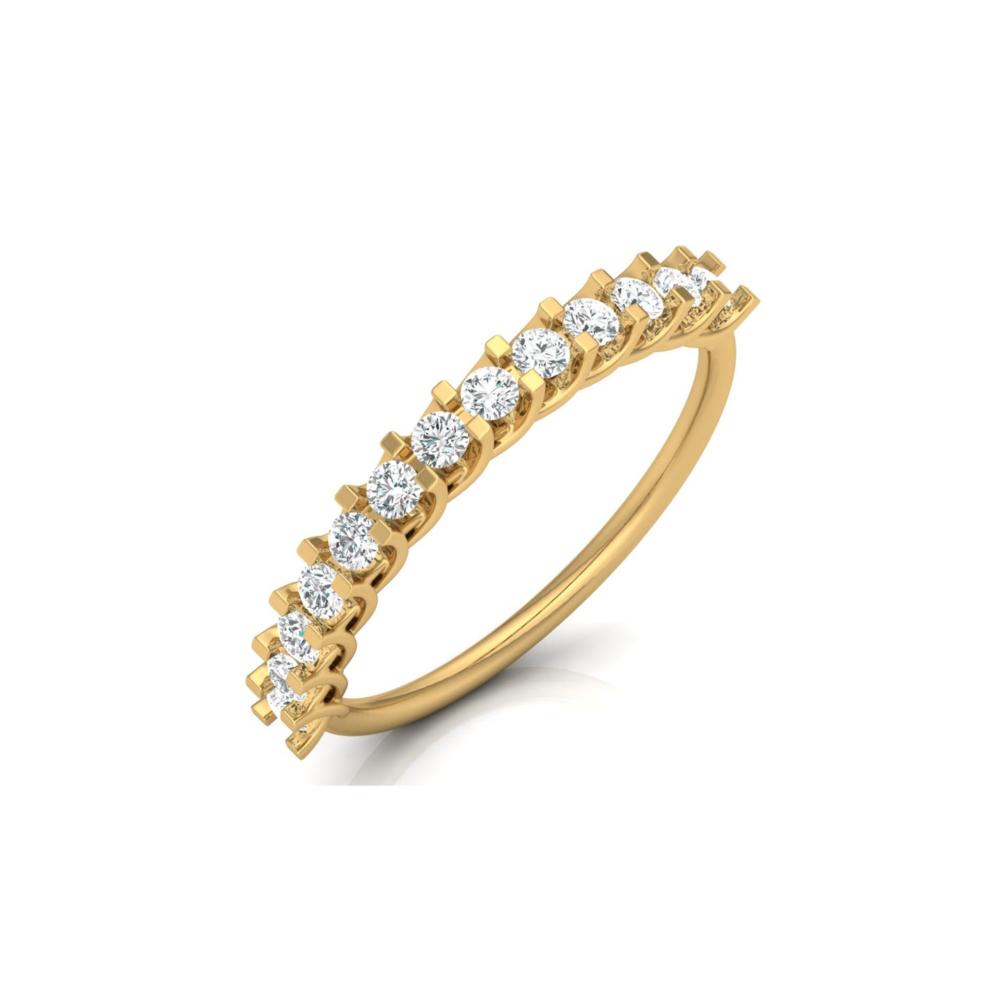 Daily Wearing Diamond Band Ring In 14K Gold Perfect Fit For Any Finger Lab-Grown Or Natural - HIGHCARAT DIAMONDS