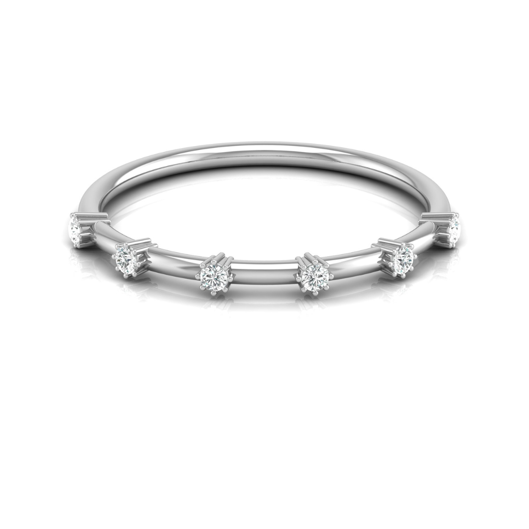 Dainty 0.08 CT Round Diamond Band Ring for Womens Comfortable and Stylish - HIGHCARAT DIAMONDS