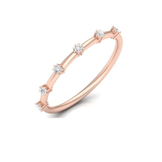 Dainty 0.08 CT Round Diamond Band Ring for Womens Comfortable and Stylish - HIGHCARAT DIAMONDS