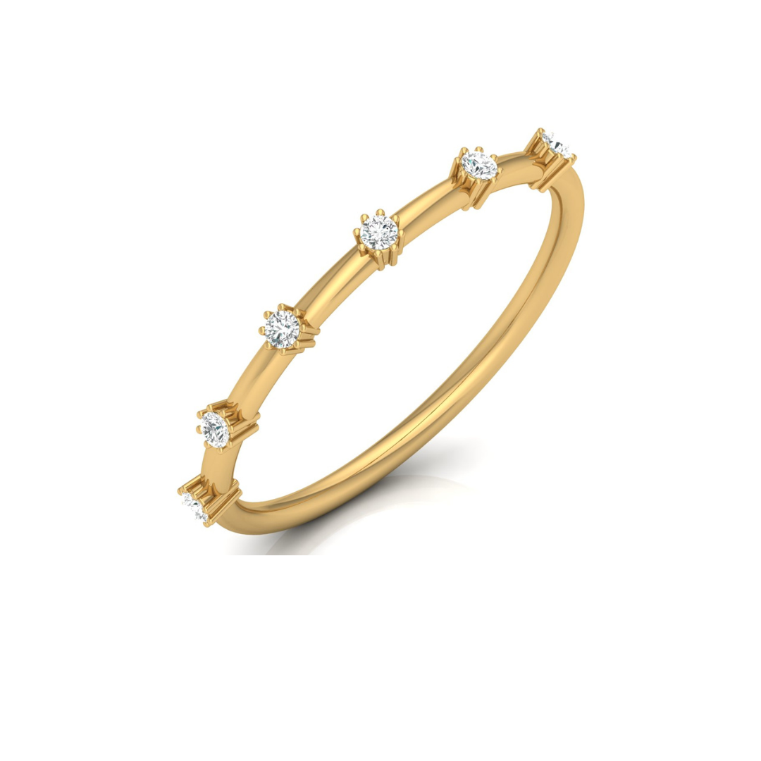 Dainty 0.08 CT Round Diamond Band Ring for Womens Comfortable and Stylish - HIGHCARAT DIAMONDS