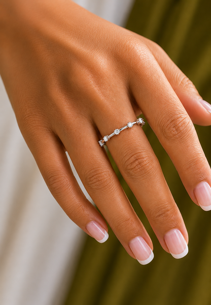 Dainty 0.08 CT Round Diamond Band Ring for Womens Comfortable and Stylish - HIGHCARAT DIAMONDS