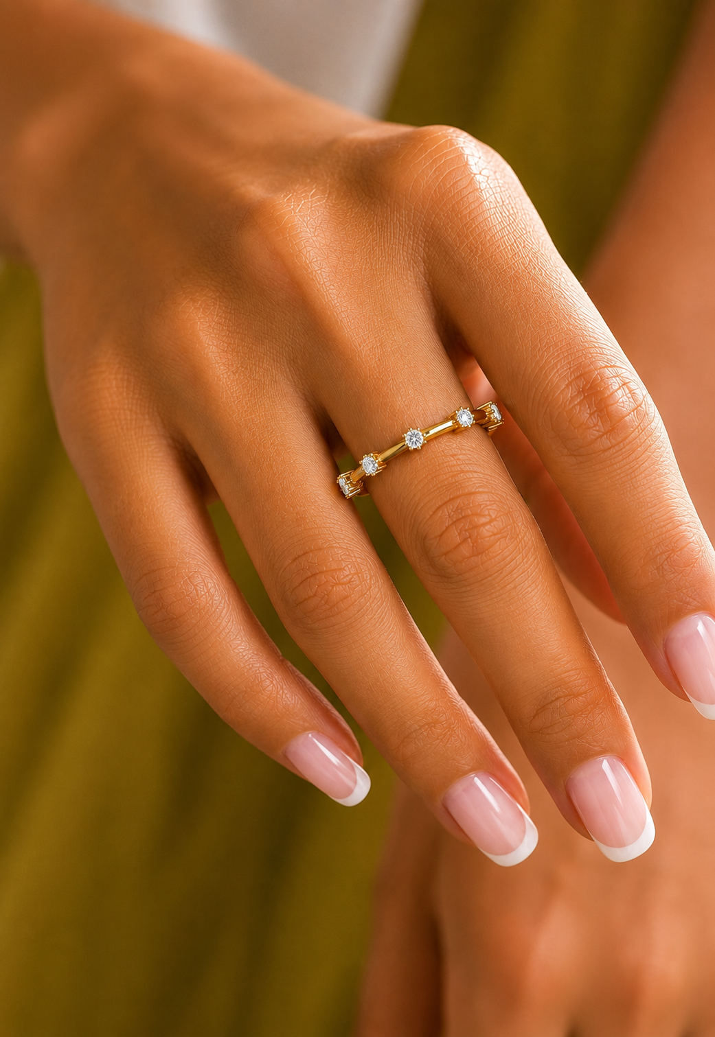 Dainty 0.08 CT Round Diamond Band Ring for Womens Comfortable and Stylish - HIGHCARAT DIAMONDS