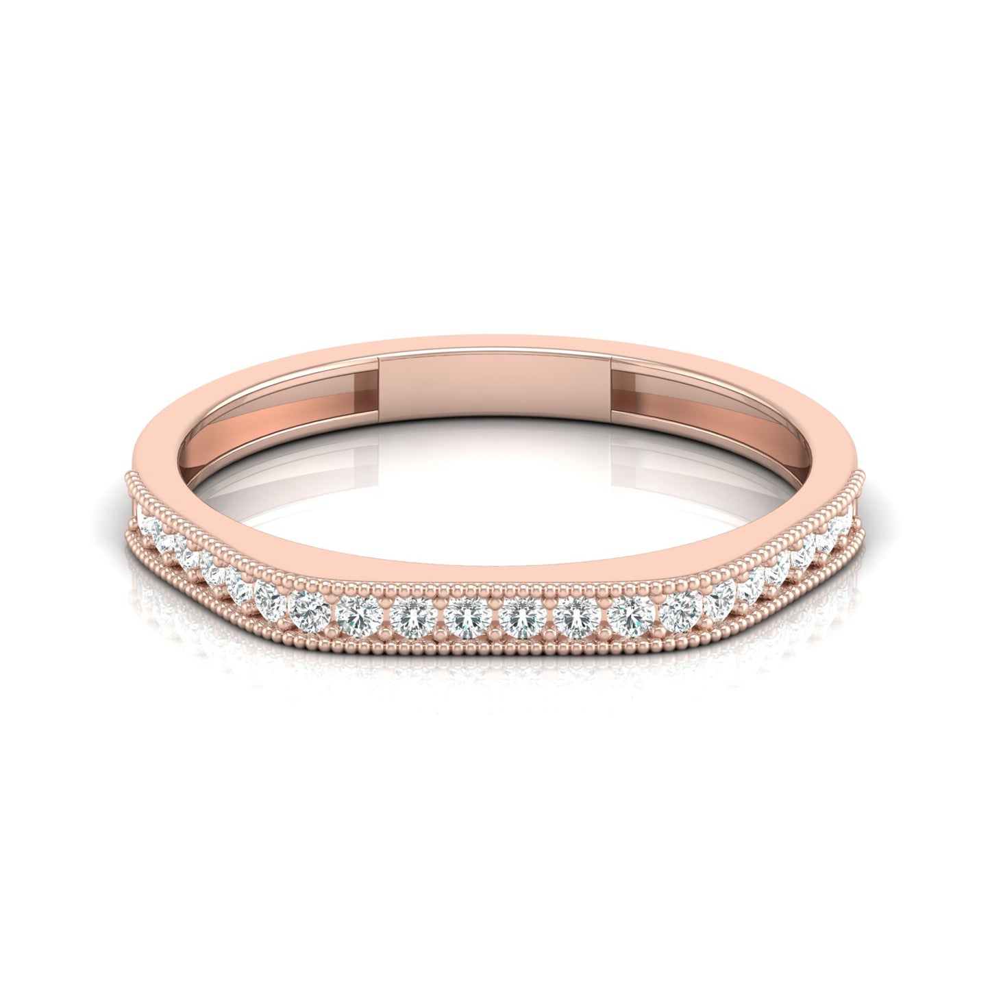 Dainty 0.16 CT Round Cut Colorless Engagement Band Ring Everyday Chic - HIGHCARAT DIAMONDS