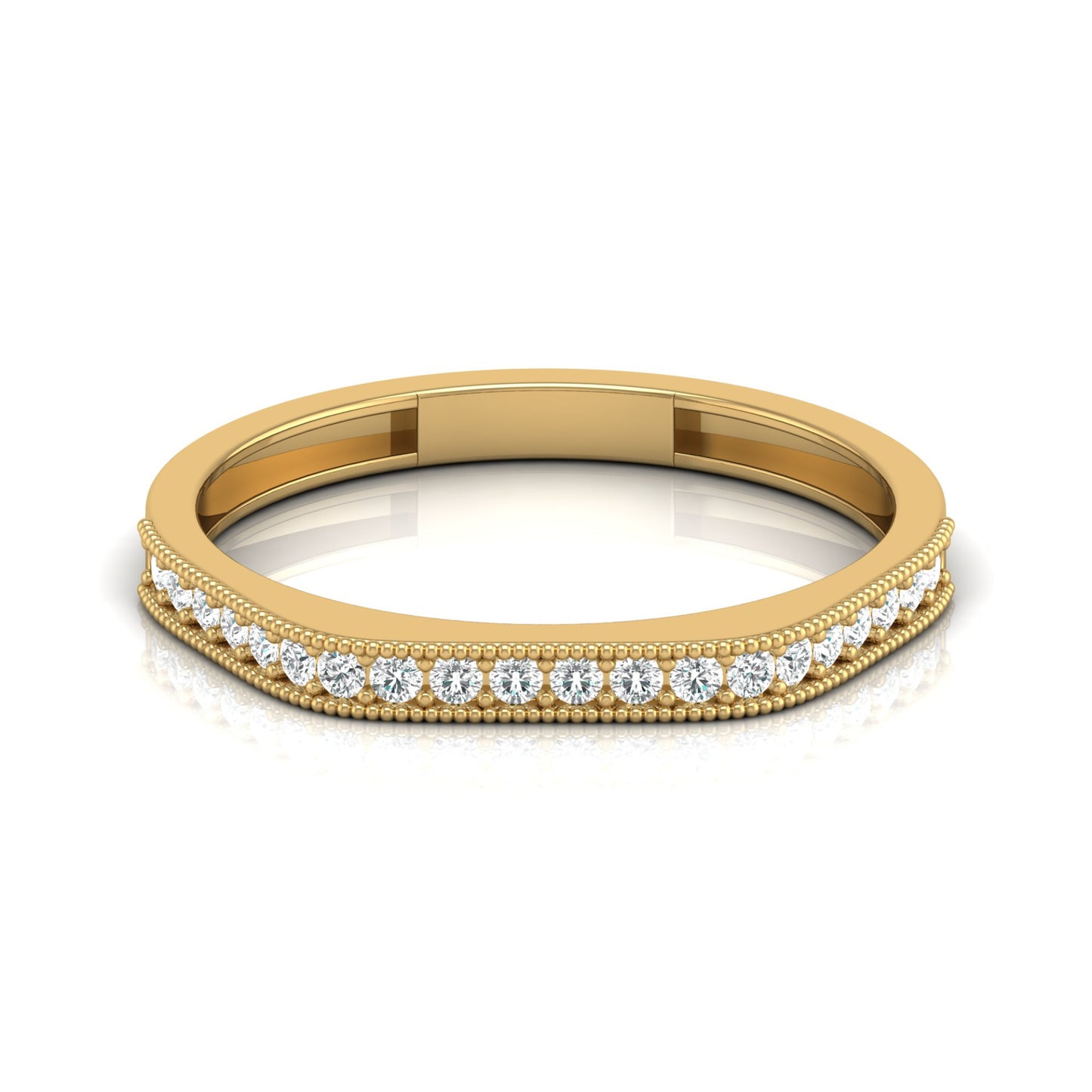 Dainty 0.16 CT Round Cut Colorless Engagement Band Ring Everyday Chic - HIGHCARAT DIAMONDS