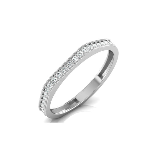 Dainty 0.16 CT Round Cut Colorless Engagement Band Ring Everyday Chic - HIGHCARAT DIAMONDS