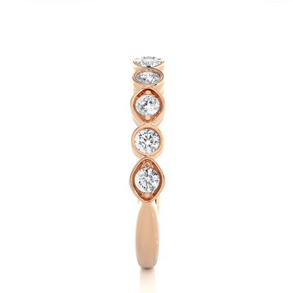 Dainty 10KT Solid Gold Bezel Set Round Shape Diamond Eternity Band Perfect for Daily Wear - HIGHCARAT DIAMONDS