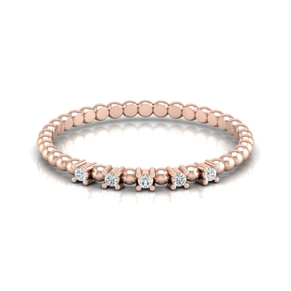 Dainty Diamond Beaded Band Ring for Women 14K Solid White Gold  Stackable Everyday Ring - HIGHCARAT DIAMONDS