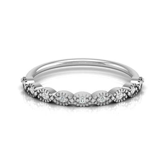 Dainty Diamond Cluster Band Ring for Women's Stackable Vintage Wedding Ring In 14K Solid Gold - HIGHCARAT DIAMONDS