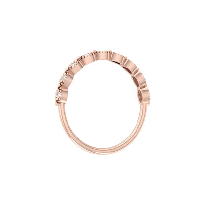 Dainty Diamond Cluster Band Ring for Women's Stackable Vintage Wedding Ring In 14K Solid Gold - HIGHCARAT DIAMONDS