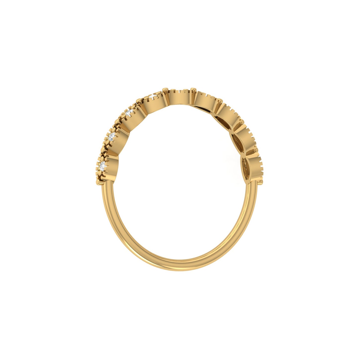Dainty Diamond Cluster Band Ring for Women's Stackable Vintage Wedding Ring In 14K Solid Gold - HIGHCARAT DIAMONDS