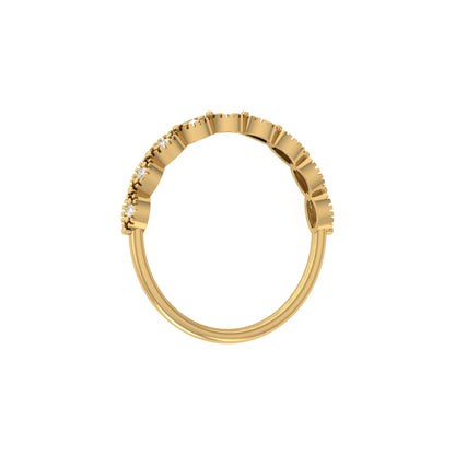Dainty Diamond Cluster Band Ring for Women's Stackable Vintage Wedding Ring In 14K Solid Gold - HIGHCARAT DIAMONDS