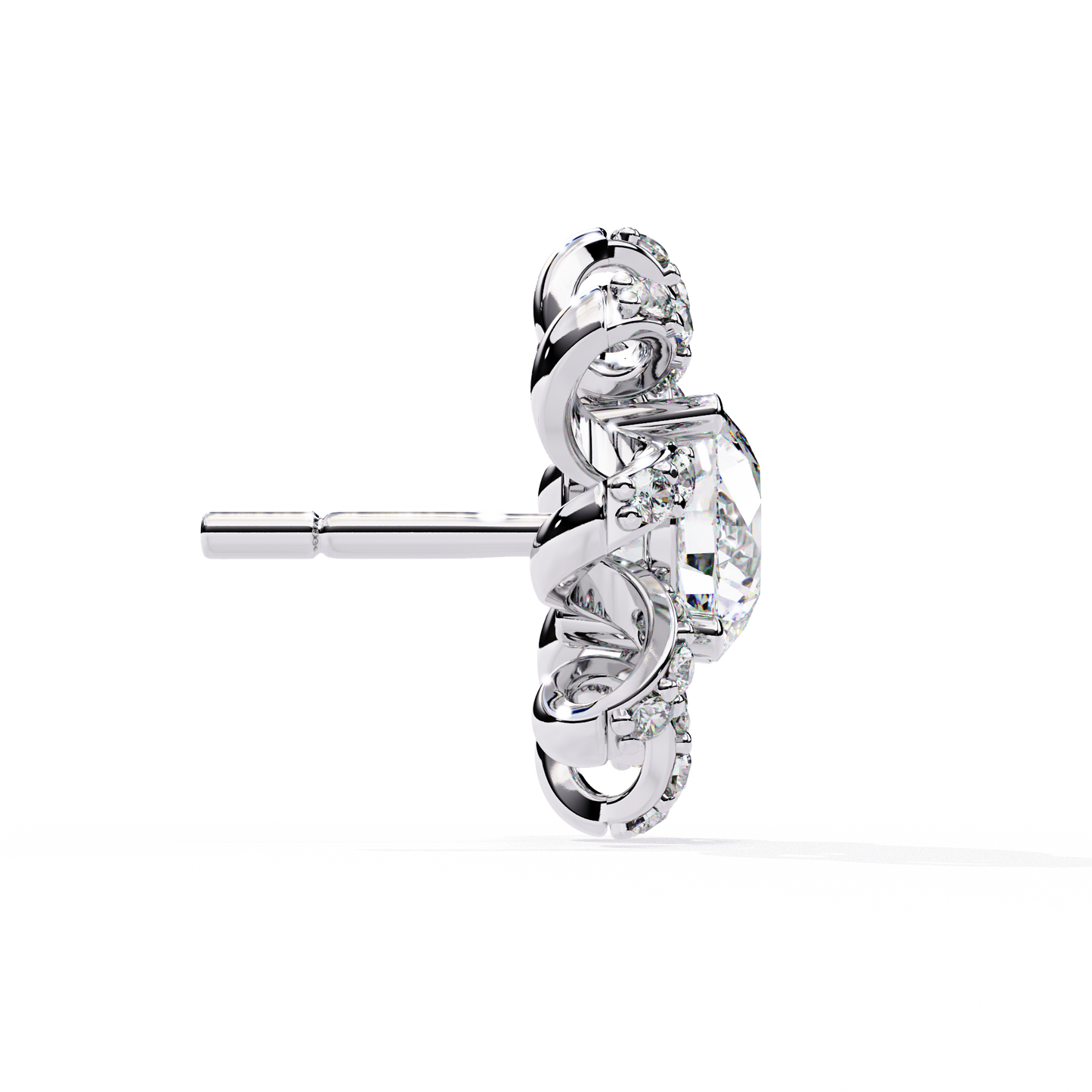Dainty Flower Shape 1.93Ct Round Cut Lab Grown Diamond Antique Elegant Handmade Stud Earring For Women's - HIGHCARAT DIAMONDS