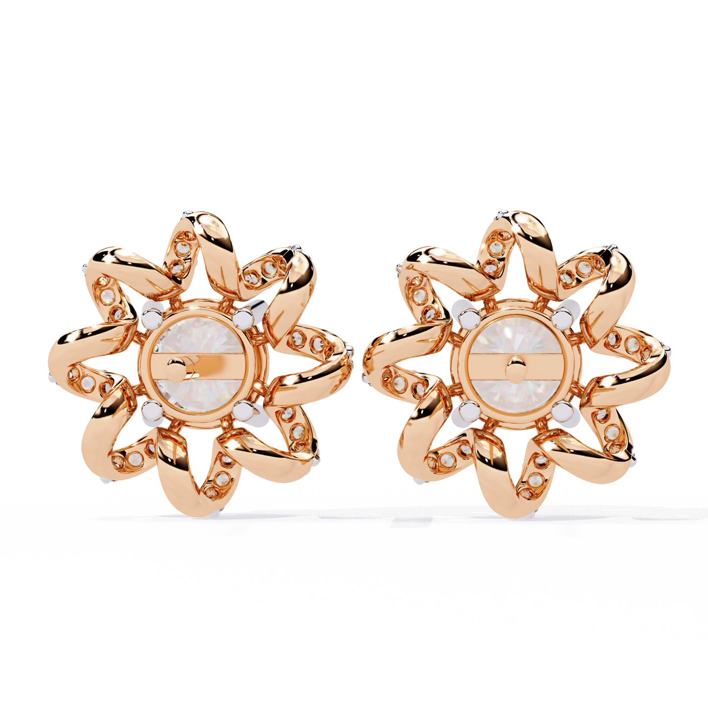 Dainty Flower Shape 1.93Ct Round Cut Lab Grown Diamond Antique Elegant Handmade Stud Earring For Women's - HIGHCARAT DIAMONDS