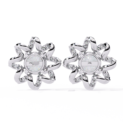 Dainty Flower Shape 1.93Ct Round Cut Lab Grown Diamond Antique Elegant Handmade Stud Earring For Women's - HIGHCARAT DIAMONDS
