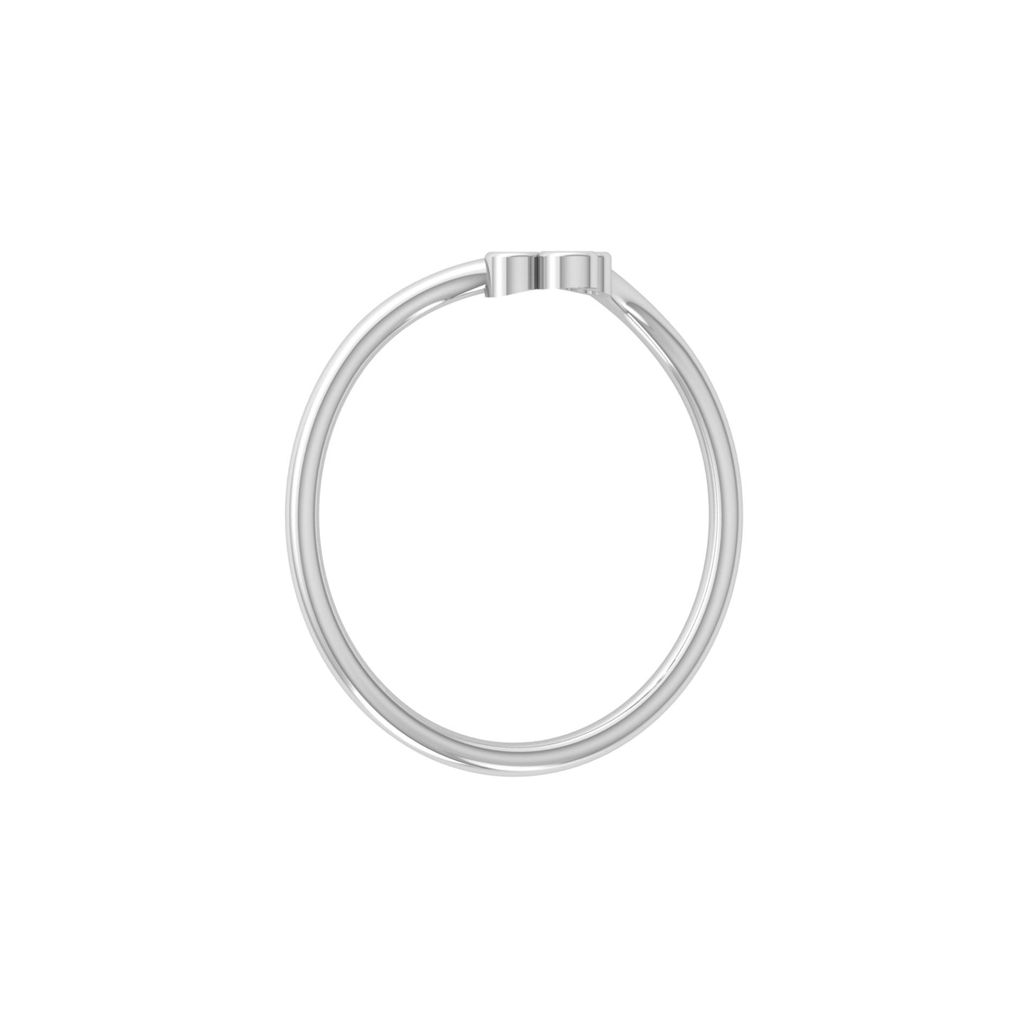 Dainty V-Shape Diamond Ring In 14K Solid White Gold Minimalist & Elegant Stackable Band