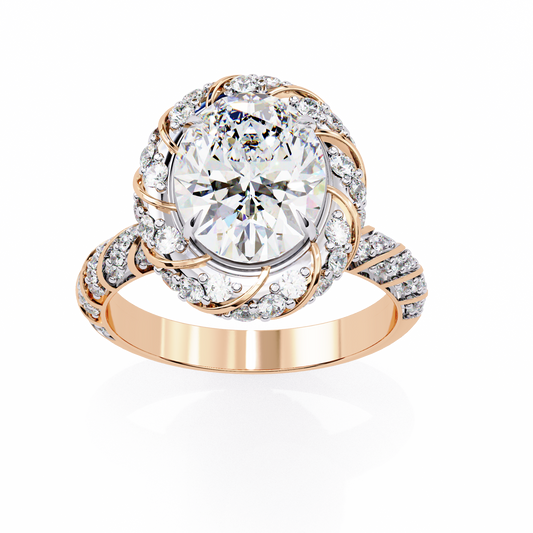 Delicate Oval Lab Diamond Halo Women’s Ring - HIGHCARAT DIAMONDS