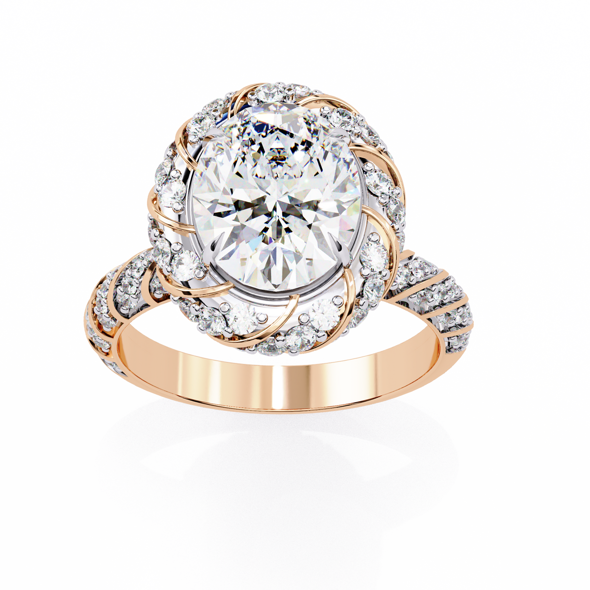 Delicate Oval Lab Diamond Halo Women’s Ring - HIGHCARAT DIAMONDS